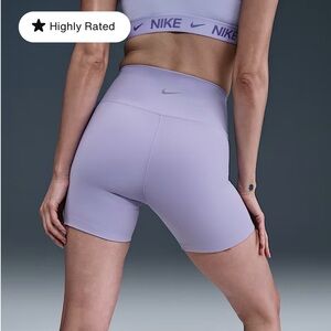Nike one Dri-Fit high rise 5 inch inseam bike shorts in lilac women’s medium